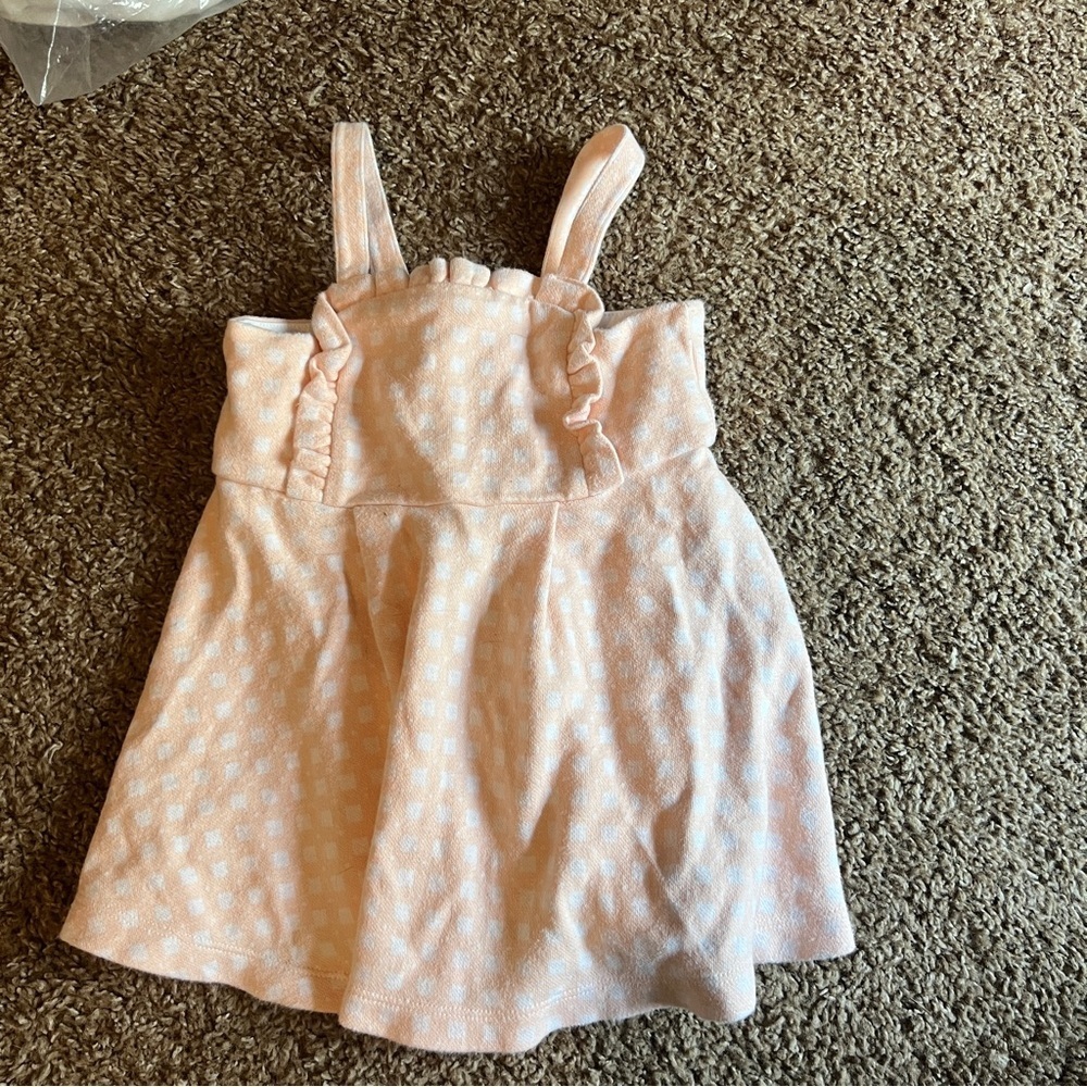 Janie and jack checkered ruffle pink print dress 12-18 months - Picture 2 of 3